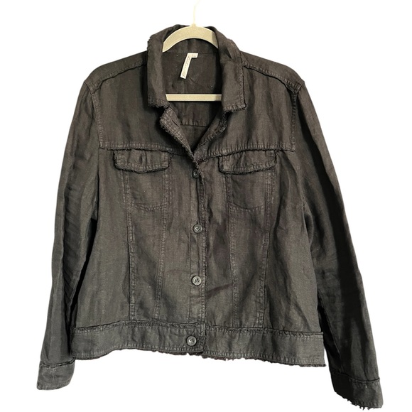 Lulu-B Women’s Linen Travel Jacket in Black size XL - Picture 2 of 9